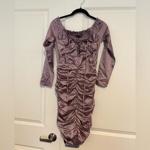 Fashion Nova Dusty Purple Long Sleeve Dress